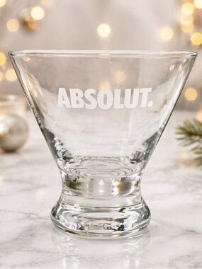 Absolut Holiday Martini Glass Blue Festive Cocktail Glass